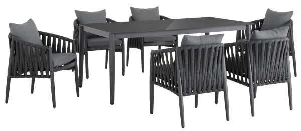 GARTEN-ESSGRUPPE TISCH 100 x 180 CM INKL. 6 STÜHLE